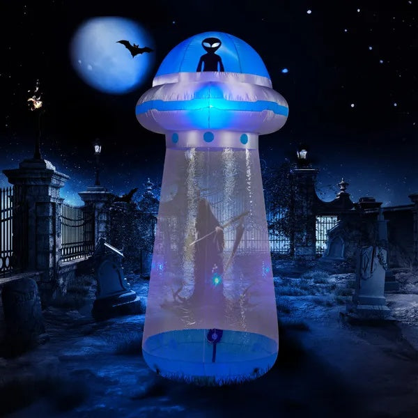 8.8ft UFO Halloween Inflatable with LED Lights