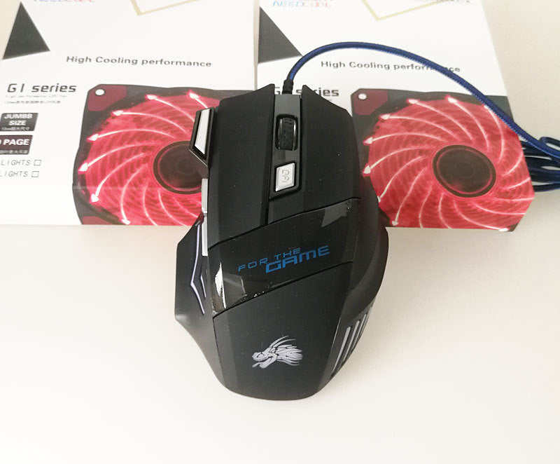 Wired Gaming Mouse 5500DPI – 7-Button RGB LED USB Optical Mouse