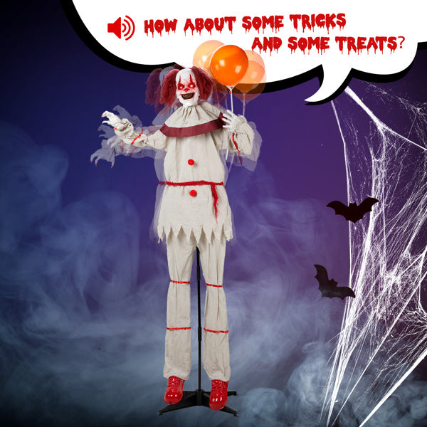 5.7ft Red Eye Vibration Clown Halloween Decor