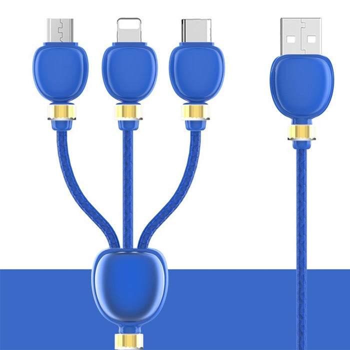 Lantern 3-in-1 Fast Charging Cable – Apple, Android & Type-C | 1.2m Durable Braided Multi-Charger