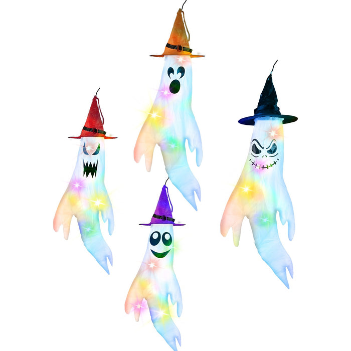 4-Piece Ghost Windsocks Halloween Decor