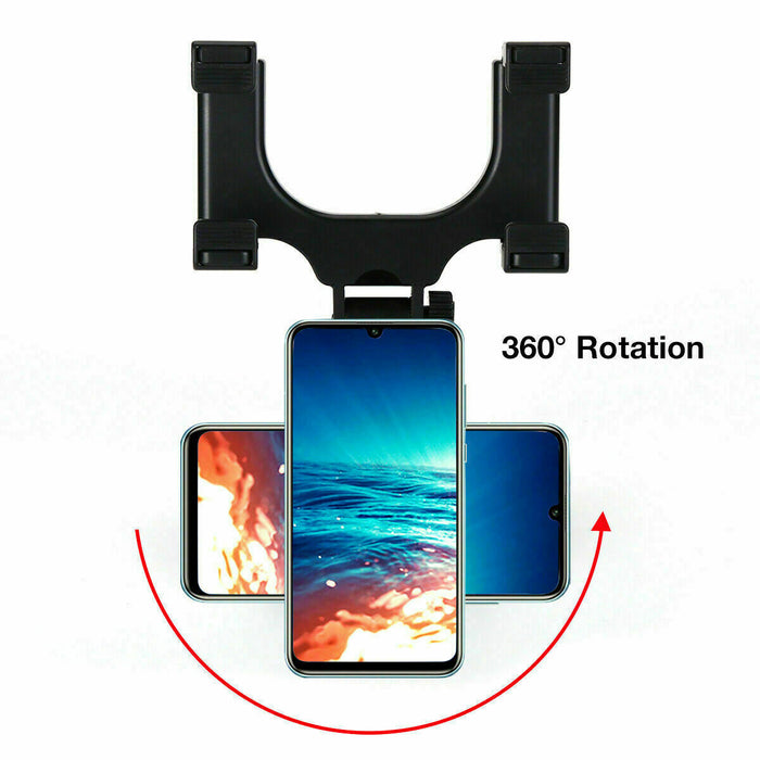 360 Rotation Car Rear View Mirror Mount Stand GPS Cell Phone Holder