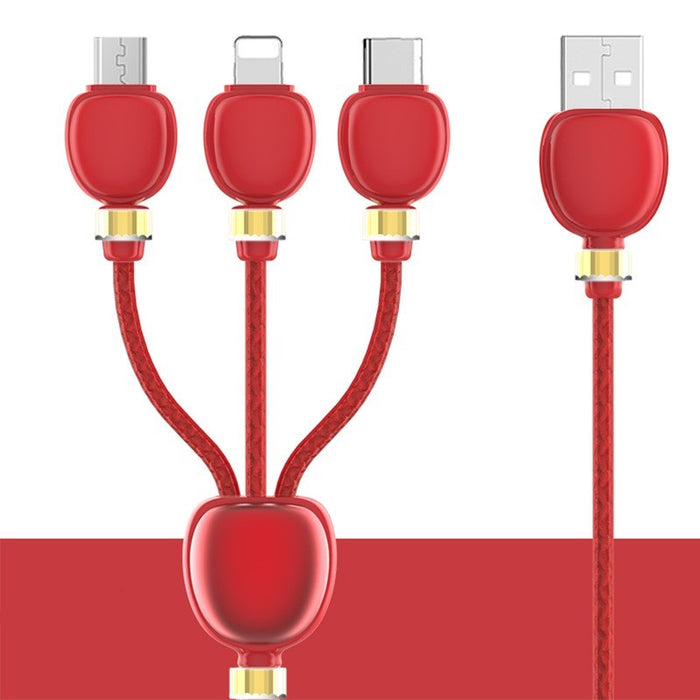 Lantern 3-in-1 Fast Charging Cable – Apple, Android & Type-C | 1.2m Durable Braided Multi-Charger