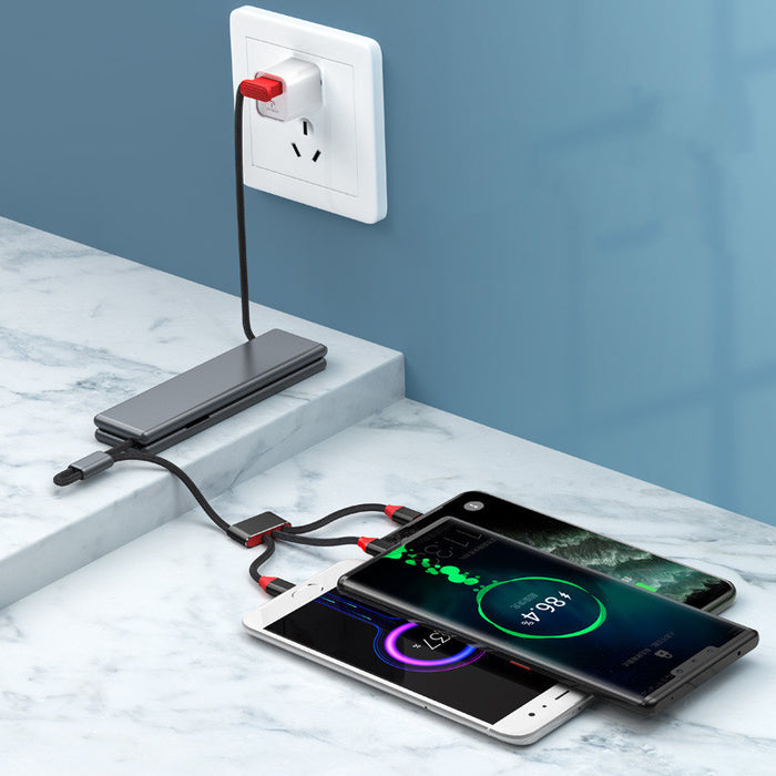 3-in-1 Portable Fast Charging Cable – Multi-Device USB Charger for iPhone, Type-C & Micro USB