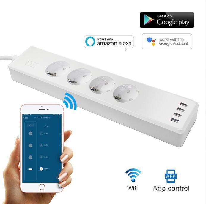 Tuya Smart WiFi Power Strip – Alexa & App-Controlled Surge Protector