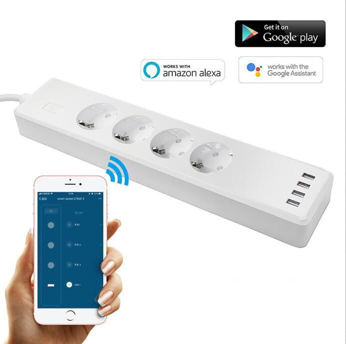 Tuya Smart WiFi Power Strip – Alexa & App-Controlled Surge Protector