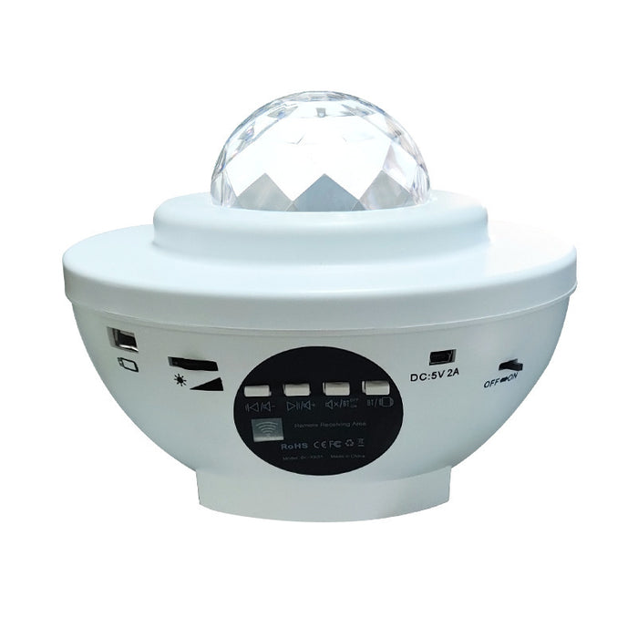 USB Starlight Music Projector – 360° Rotating LED Starry Sky with Bluetooth & Remote Control