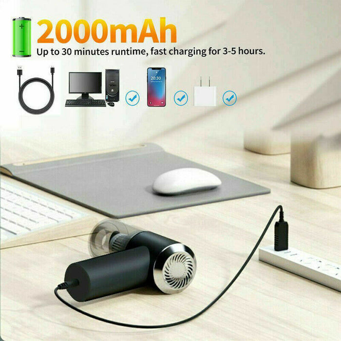 High-Power Cordless Portable Car Vacuum Cleaner Rechargeable Handheld for Easy Cleaning of Car, Home & Small Spaces