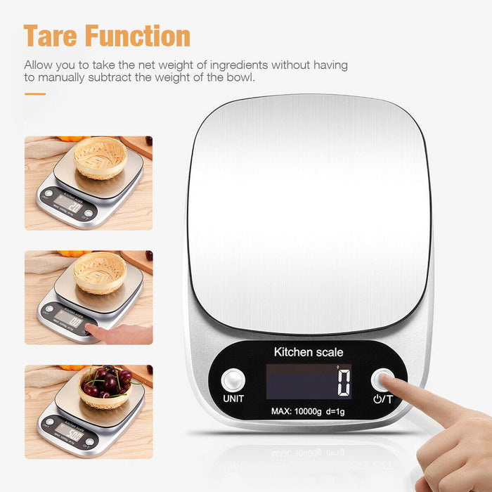 Precision Digital Kitchen Scale – Multifunction 22lbs/1g Stainless Steel Food & Diet Weighing Scale