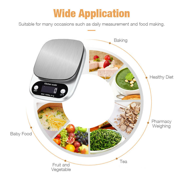Precision Digital Kitchen Scale – Multifunction 22lbs/1g Stainless Steel Food & Diet Weighing Scale