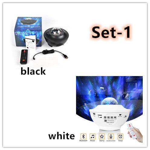 USB Starlight Music Projector – 360° Rotating LED Starry Sky with Bluetooth & Remote Control