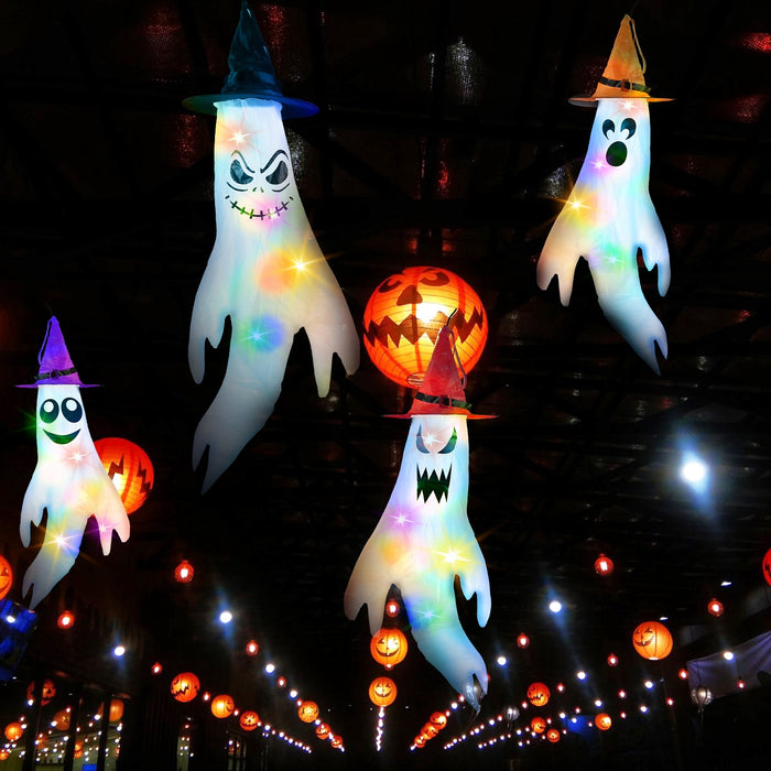 4-Piece Ghost Windsocks Halloween Decor