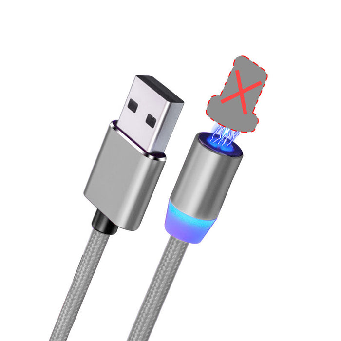 3-in-1 Magnetic Fast Charging Cable – USB to Type-C, Micro USB, Lightning – Flash Charging for Phone & Car Use