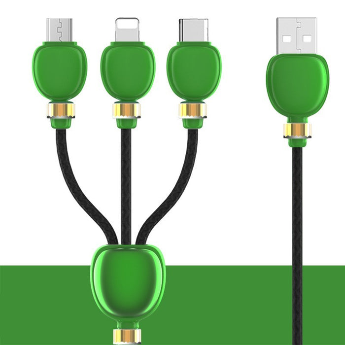 Lantern 3-in-1 Fast Charging Cable – Apple, Android & Type-C | 1.2m Durable Braided Multi-Charger