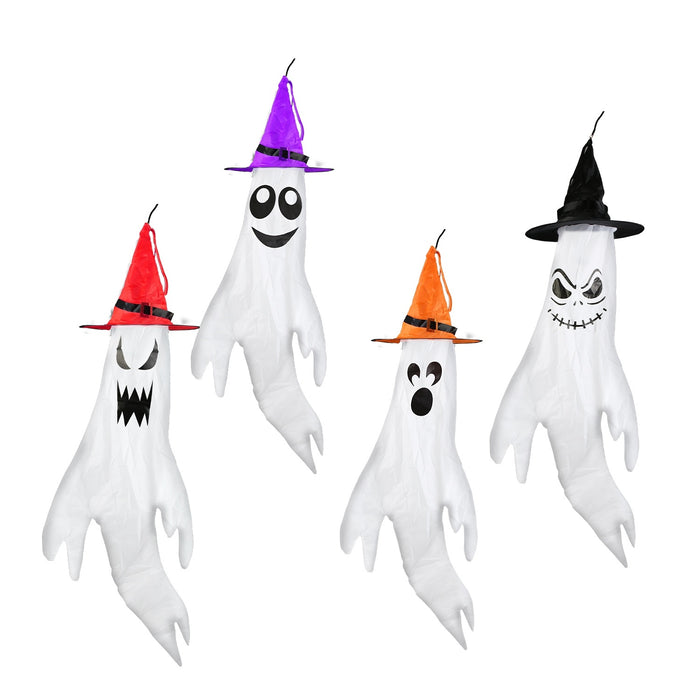 4-Piece Ghost Windsocks Halloween Decor