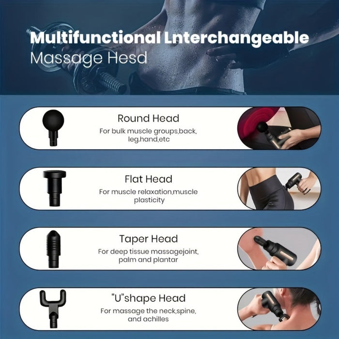 Portable Mini Fascia Gun – USB Rechargeable Muscle Relaxer Massage Gun