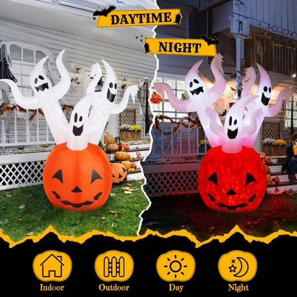 5.9ft Pumpkin Ghost Halloween Inflatable
