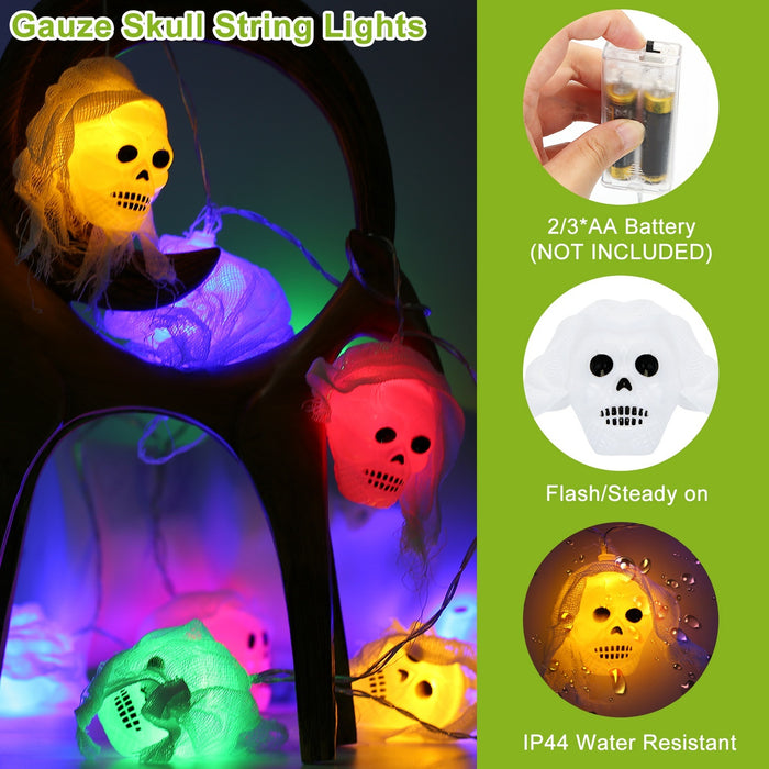 3-Pack Colorful Halloween String Lights 24ft