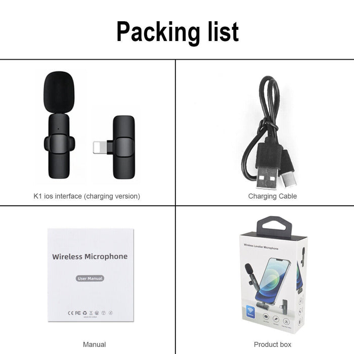 Wireless Lavalier Microphone for iPhone & iPad – Ideal for Vlogs & Podcasts