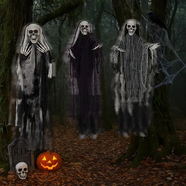 3 Pack Hanging Halloween Skeleton Ghosts Decorations
