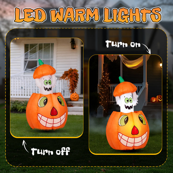 2.8ft Animated Pumpkin Ghost Inflatable