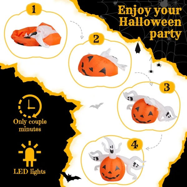 5.9ft Pumpkin Ghost Halloween Inflatable