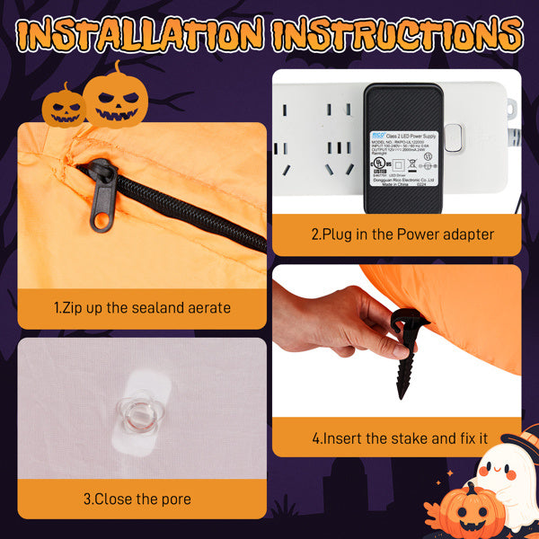 2.8ft Animated Pumpkin Ghost Inflatable