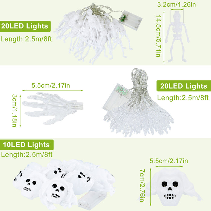 3-Pack Colorful Halloween String Lights 24ft