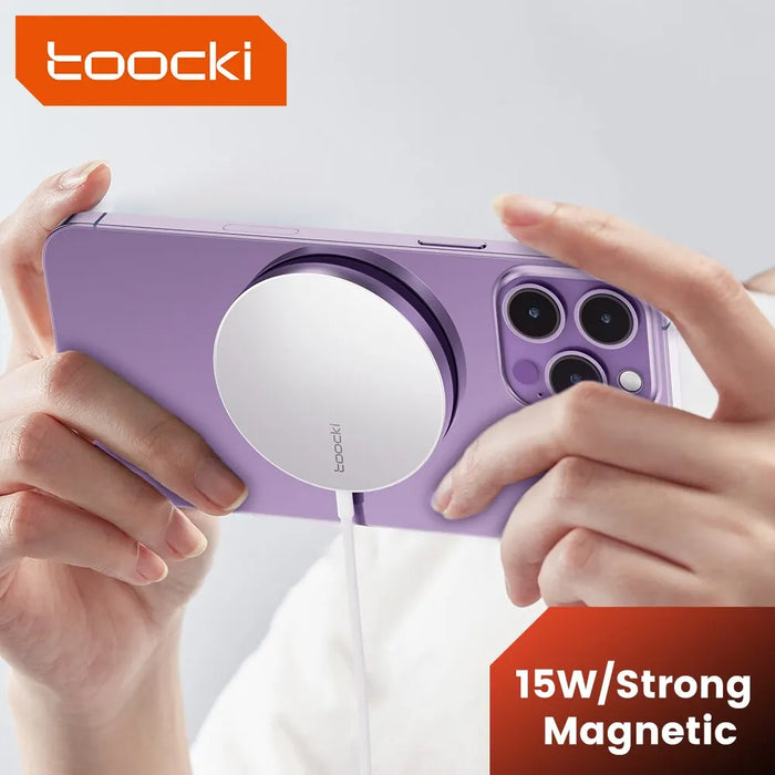 Toocki Magnetic Wireless Charger 15W – Fast & Reliable Charging for iPhone 15/14 Pro Max/Mini