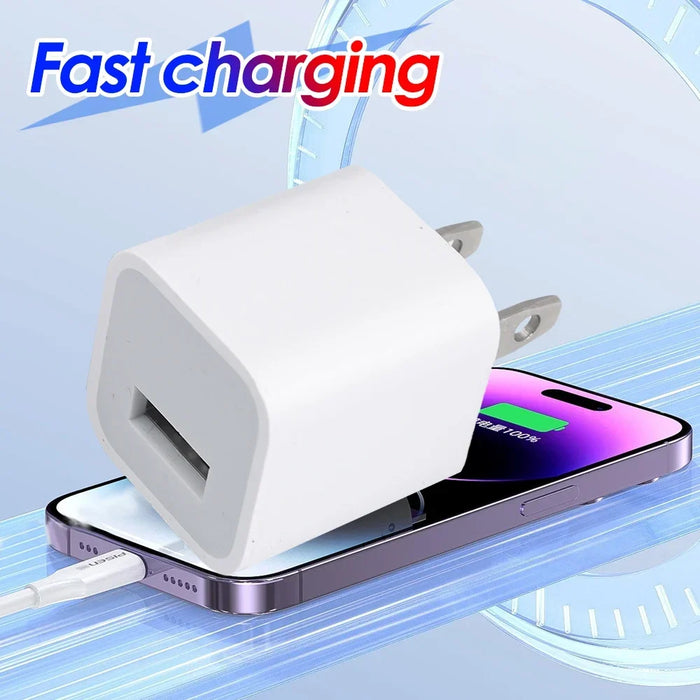 USB Wall Charger Cube Block Adapter Fast Charging For iPhone 14 13 12 11 Pro Max Mini XR XS X 8 7 6 Plus iPad Travel Accessories