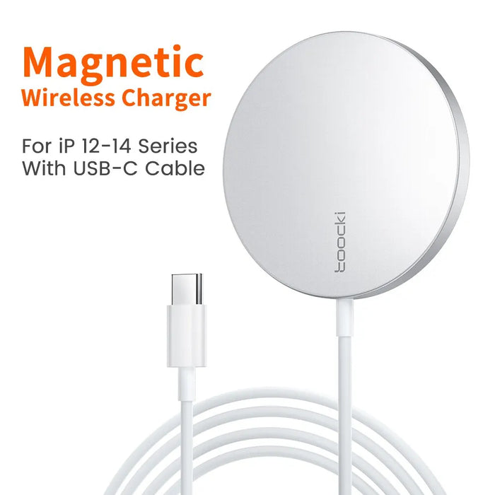 Toocki Magnetic Wireless Charger 15W – Fast & Reliable Charging for iPhone 15/14 Pro Max/Mini