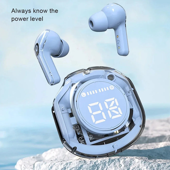 TWS Air39 Wireless Bluetooth Earphones – Transparent HiFi Stereo Sound with LED Power Display