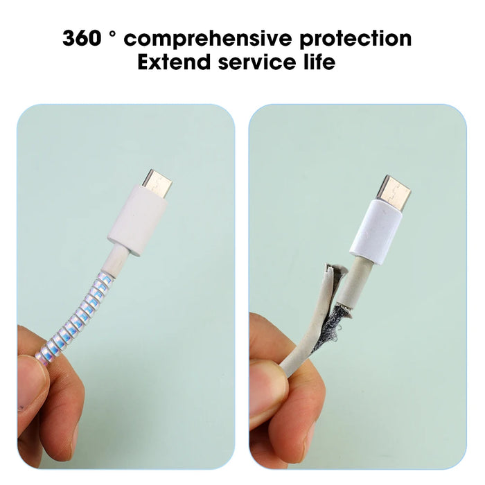 Transparent Cable Winder Protector for iPhone Chargers – Durable Anti-Bite Cord Cover