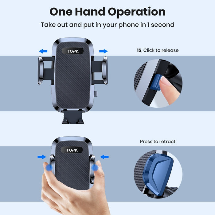 Car Navigator Phone Holder – Rotating Vent Mount with Secure Hook Grip