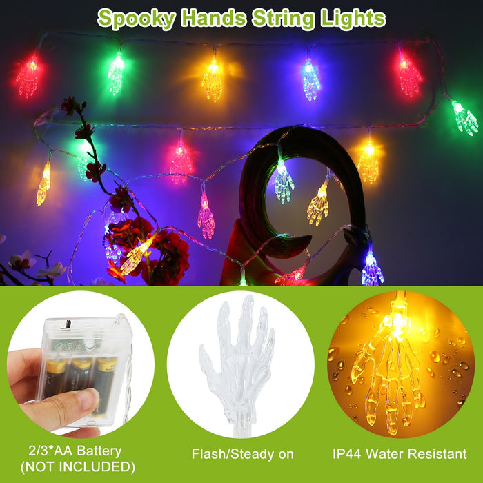 3-Pack Colorful Halloween String Lights 24ft