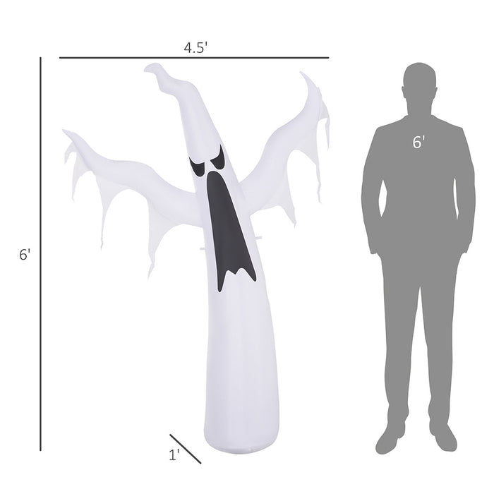6ft White Ghost Halloween Inflatable Decor