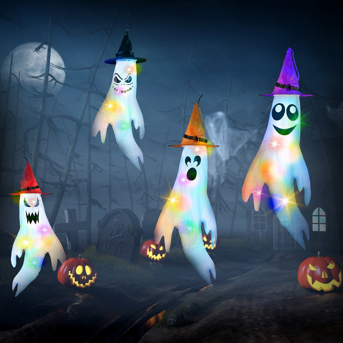 4-Piece Ghost Windsocks Halloween Decor