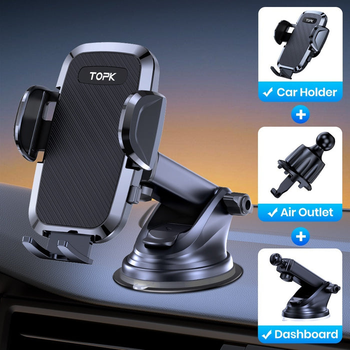 Car Navigator Phone Holder – Rotating Vent Mount with Secure Hook Grip