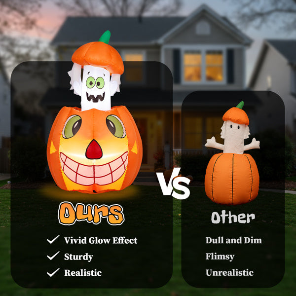 2.8ft Animated Pumpkin Ghost Inflatable