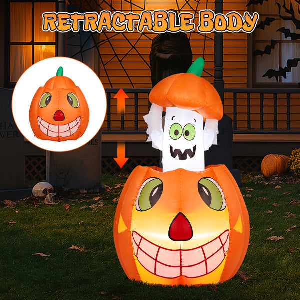 2.8ft Animated Pumpkin Ghost Inflatable